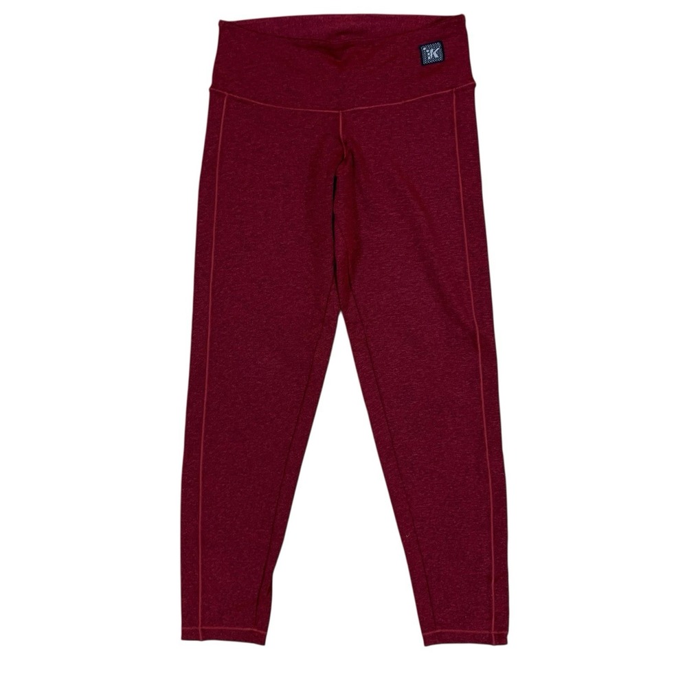 Kinema Leggings Capris‎ Maroon Small Stretch Activewear Yoga Workout Pants